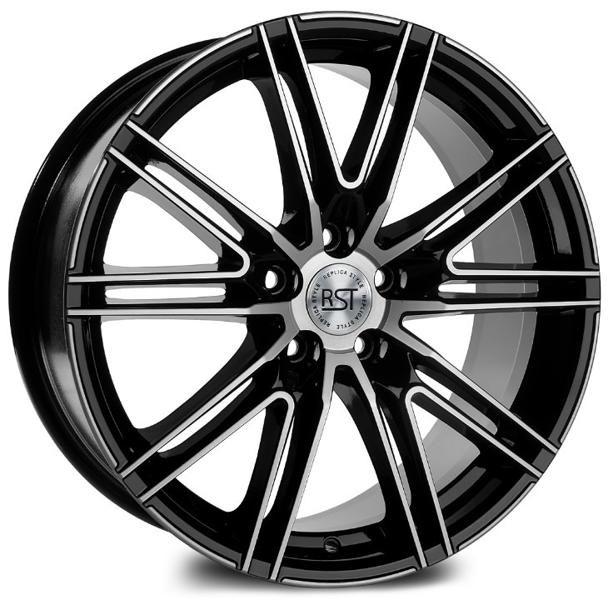 Диски RST R168 8 х 18 5*114,3 Et: 50 Dia: 67.1 черный с проточкой глянцевый