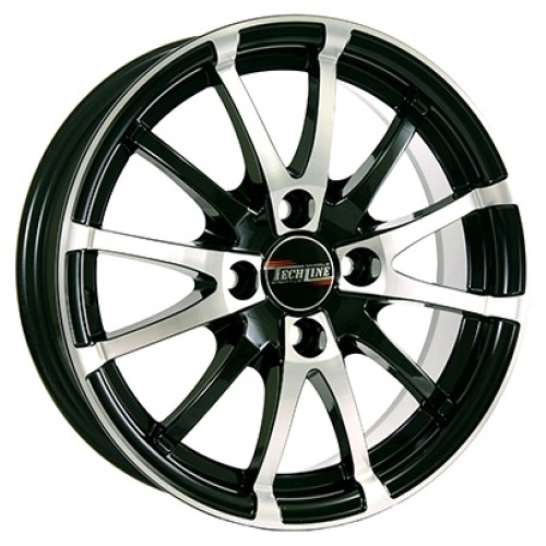 Диски Tech Line 420 5.5 х 14 4*98 Et: 35 Dia: 58.6 черный с проточкой глянцевый
