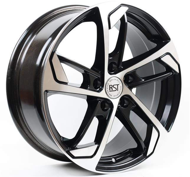 Диски RST R037 7 х 17 5*112 Et: 45 Dia: 57.1 черный с проточкой глянцевый