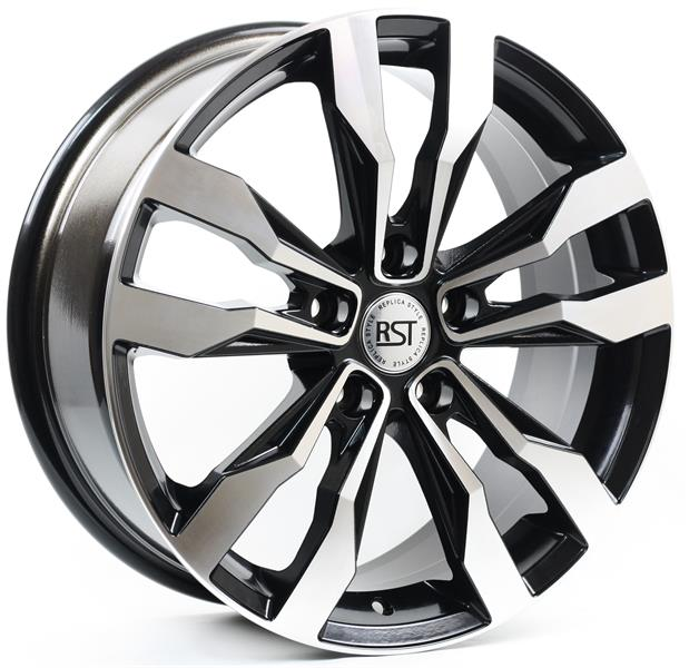 Диски RST R047 7 х 17 5*114,3 Et: 40 Dia: 66.1 черный с проточкой глянцевый