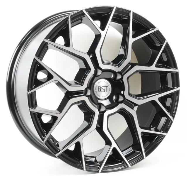 Диски RST R148 8 х 18 5*114,3 Et: 30 Dia: 60.1 черный с проточкой глянцевый