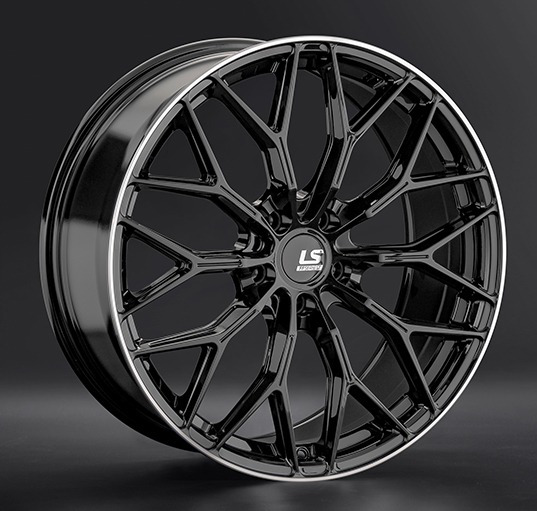 Диски LS wheels FlowForming RC69 8.5 х 19 5*112 Et: 35 Dia: 66.6 черный с полированным ободом