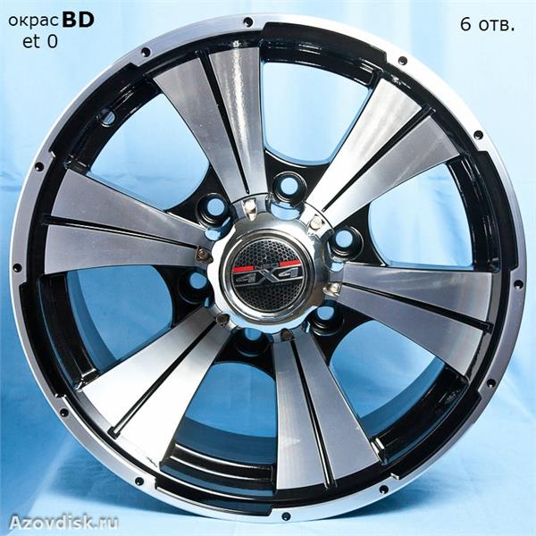 Диски Tech Line 652 7.5 х 16 6*139,7 Et: 0 Dia: 110.1 черный с проточкой глянцевый