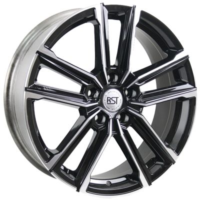 Диски RST R076 6 х 16 4*100 Et: 48 Dia: 60.1 черный с проточкой глянцевый