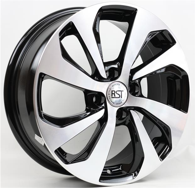 Диски RST R006 6 х 16 4*100 Et: 46 Dia: 54.1 черный с проточкой глянцевый