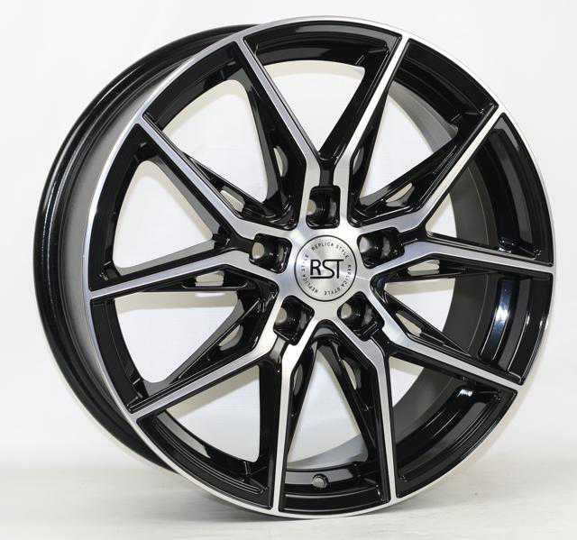 Диски RST R247 7 х 17 5*114,3 Et: 35 Dia: 67.1 черный с проточкой глянцевый