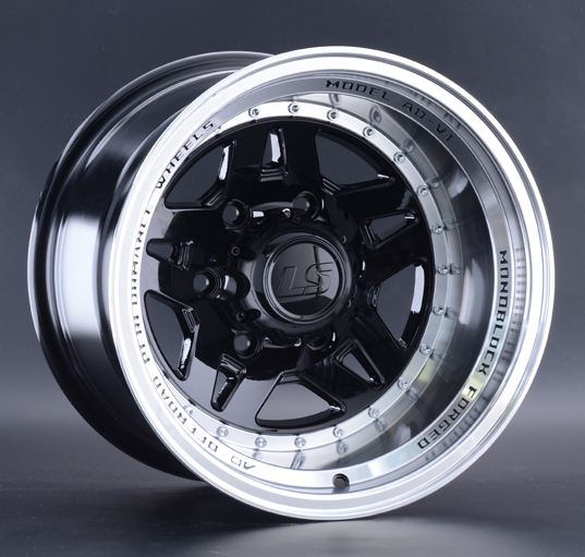 Диски LS wheels LS 878  10 х 16 5*139,7 Et: -44 Dia: 108.1 черный с полированным ободом