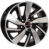 Диски RST R166 6 х 16 4*100 Et: 49 Dia: 54.1 черный с проточкой глянцевый