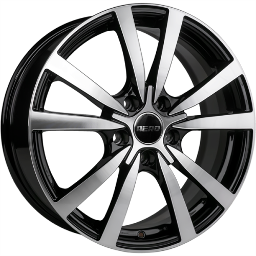 Диски AERO V2107 7 х 17 5*114,3 Et: 45 Dia: 60.1 черный с проточкой глянцевый
